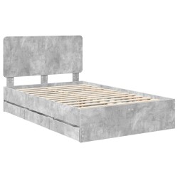 Cadre de lit Gris béton 135 x 190 cm Bois Ingénierie 547353547353