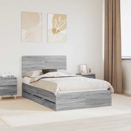 Cadre de lit Gris Sonoma 120 x 190 cm Bois Ingénierie 547354547354
