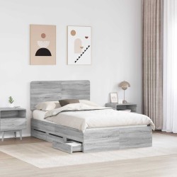 Cadre de lit Gris Sonoma 120 x 190 cm Bois Ingénierie 547354547354