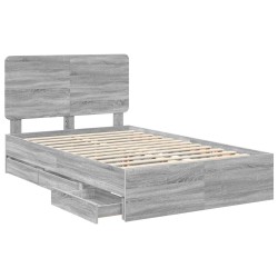 Cadre de lit Gris Sonoma 120 x 190 cm Bois Ingénierie 547354547354