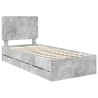 Cadre de lit avec tiroir Gris béton 90 x 200 cm Bois Ingénierie 547357547357