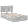 Cadre de lit Gris béton 120 x 190 cm Bois Ingénierie 547368547368