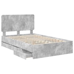 Cadre de lit Gris béton 120 x 190 cm Bois Ingénierie 547368547368