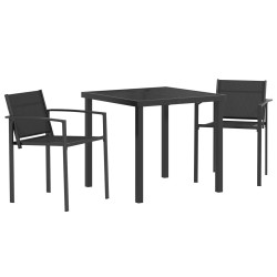 Ensemble de meubles d'extérieur 3 pcs Noir et anthracite 547379547379