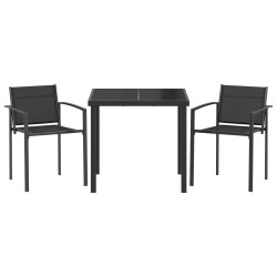 Ensemble de meubles d'extérieur 3 pcs Noir et anthracite 547379547379