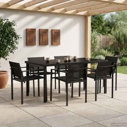 Ensemble de meubles d'extérieur 7 pcs Noir et anthracite 547388547388