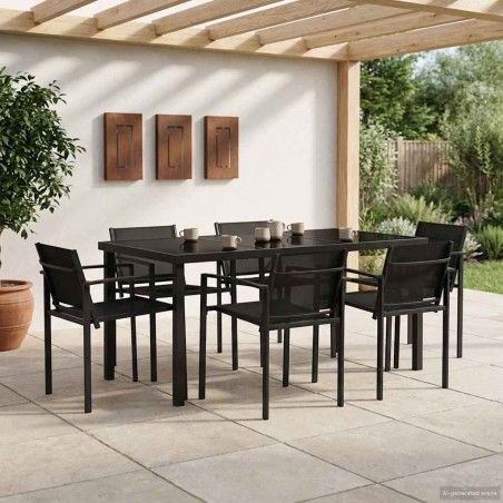 Ensemble de meubles d'extérieur 7 pcs Noir et anthracite 547388547388