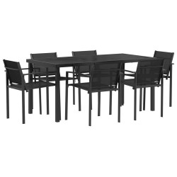 Ensemble de meubles d'extérieur 7 pcs Noir et anthracite 547388547388