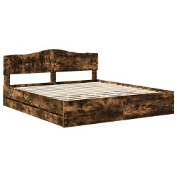 Cadre de lit Chêne fumé 200 x 200 cm Bois Ingénierie 547411547411