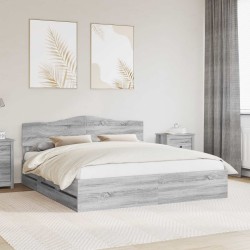 Cadre de lit Gris Sonoma 200 x 200 cm Bois Ingénierie 547413547413
