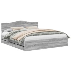 Cadre de lit Gris Sonoma 200 x 200 cm Bois Ingénierie 547413547413