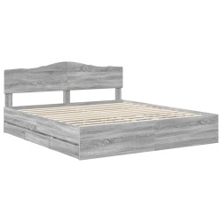 Cadre de lit Gris Sonoma 200 x 200 cm Bois Ingénierie 547413547413