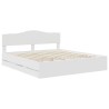 Cadre de lit avec tiroir Blanc 180 x 200 cm Bois Ingénierie 547414547414