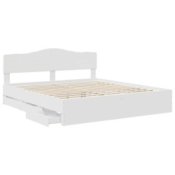 Cadre de lit avec tiroir Blanc 180 x 200 cm Bois Ingénierie 547414547414