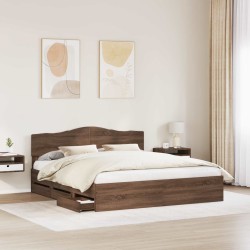 Cadre de lit Chêne brun 200 x 200 cm Bois Ingénierie 547416547416