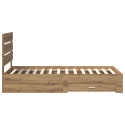 Cadre de lit Chêne artisanal 90 x 200 cm Bois d'ingénierie 547423547423