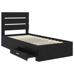 Cadre de lit Chêne noir 100 x 200 cm Bois d'ingénierie 547429547429