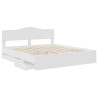 Cadre de lit avec tiroir Blanc 200 x 200 cm Bois Ingénierie 547433547433