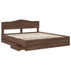 Cadre de lit Chêne brun 180 x 200 cm Bois Ingénierie 547435547435