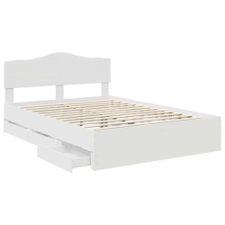 Cadre de lit avec tiroir Blanc 160 x 200 cm Bois Ingénierie 547440547440
