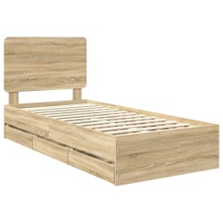 Cadre de lit Chêne Sonoma 75 x 190 cm Bois Ingénierie 547452547452