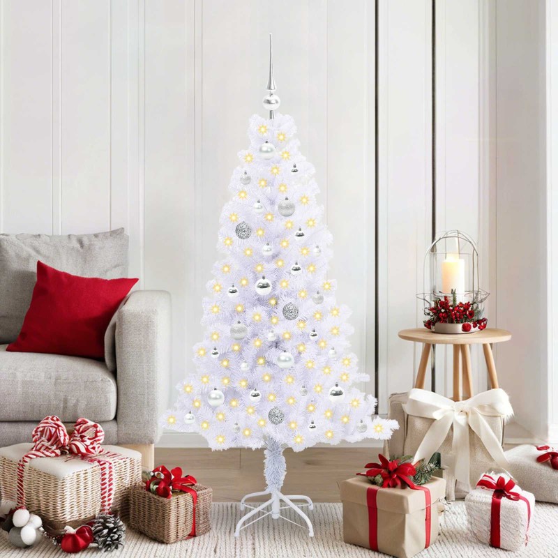 Sapin de Noël artificiel avec 150 LED Blanc 150 cm PVC et Acier 547470547470