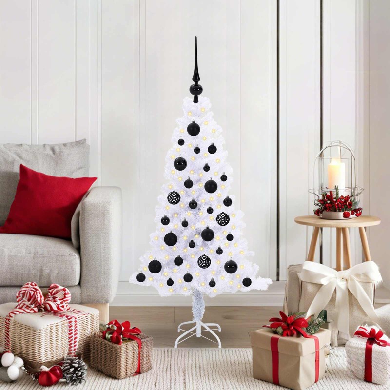 Sapin de Noël artificiel avec 150 LED Blanc 120 cm PVC et Acier 547472547472