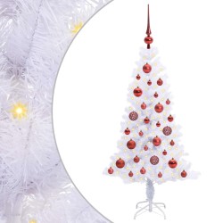 Sapin de Noël artificiel avec 150 LED Blanc 120 cm PVC et Acier 547474547474