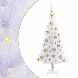 Sapin de Noël artificiel avec 150 LED Blanc 120 cm PVC et Acier 547476547476