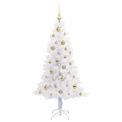 Sapin de Noël artificiel avec 150 LED Blanc 150 cm PVC et Acier 547477547477