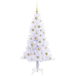 Sapin de Noël artificiel avec 150 LED Blanc 150 cm PVC et Acier 547477547477