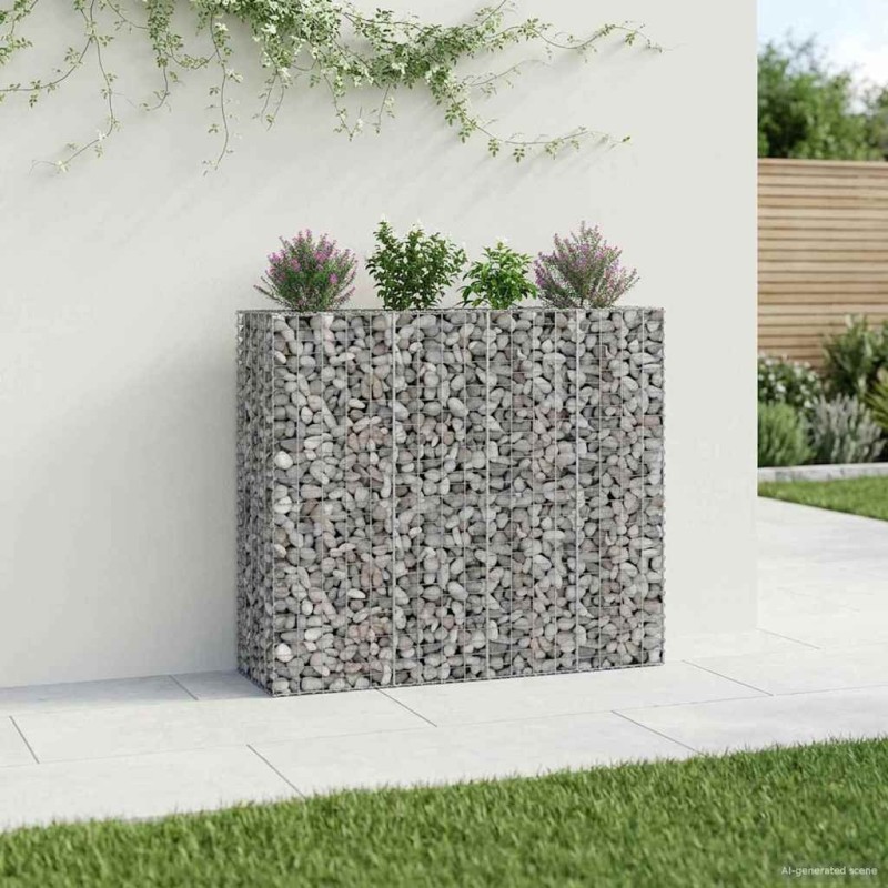 Lit surélevé gabion 2 pcs Argenté 170 x 50 x 150 cm 547482547482
