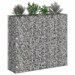 Lit surélevé gabion 2 pcs Argenté 170 x 50 x 150 cm 547482547482
