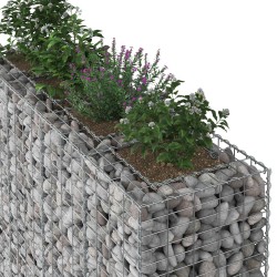 Lit surélevé gabion 2 pcs Argenté 170 x 50 x 150 cm 547482547482