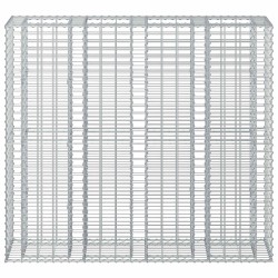 Lit surélevé gabion 2 pcs Argenté 170 x 50 x 150 cm 547482547482