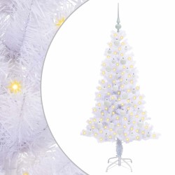 Sapin de Noël artificiel avec 150 LED Blanc 150 cm PVC et Acier 547485547485