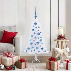 Sapin de Noël artificiel avec 150 LED Blanc 120 cm PVC et Acier 547486547486