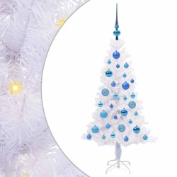 Sapin de Noël artificiel avec 150 LED Blanc 120 cm PVC et Acier 547486547486