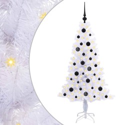Sapin de Noël artificiel avec 150 LED Blanc 150 cm PVC et Acier 547489547489