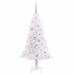 Sapin de Noël artificiel avec 150 LED Blanc 150 cm PVC et Acier 547490547490