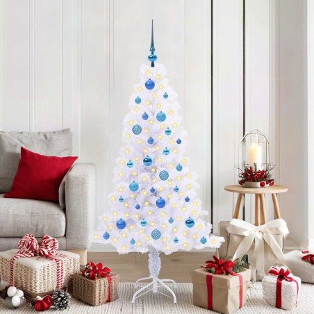 Sapin de Noël artificiel avec 150 LED Blanc 150 cm PVC et Acier 547491547491