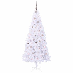 Sapin de Noël artificiel avec 300 LED Blanc 210 cm PVC et Acier 547492547492