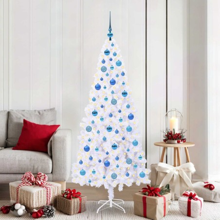 Sapin de Noël artificiel avec 300 LED Blanc 180 cm PVC et Acier 547494547494