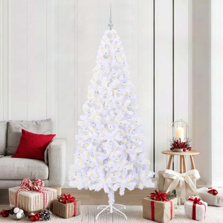 Sapin de Noël artificiel avec 300 LED Blanc 210 cm PVC et Acier 547499547499