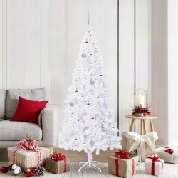 Sapin de Noël artificiel avec 300 LED Blanc 180 cm PVC et Acier 547505547505
