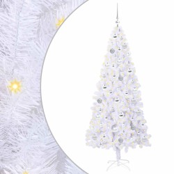 Sapin de Noël artificiel avec 300 LED Blanc 180 cm PVC et Acier 547505547505