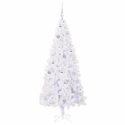 Sapin de Noël artificiel avec 300 LED Blanc 180 cm PVC et Acier 547505547505