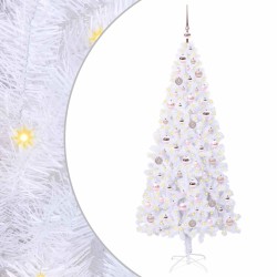 Sapin de Noël artificiel avec 300 LED Blanc 180 cm PVC et Acier 547507547507