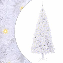 Sapin de Noël artificiel avec 300 LED Blanc 210 cm PVC et Acier 547508547508