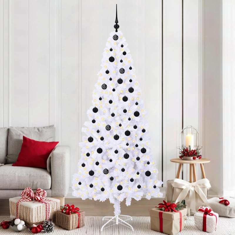 Sapin de Noël artificiel avec 300 LED Blanc 210 cm PVC et Acier 547509547509